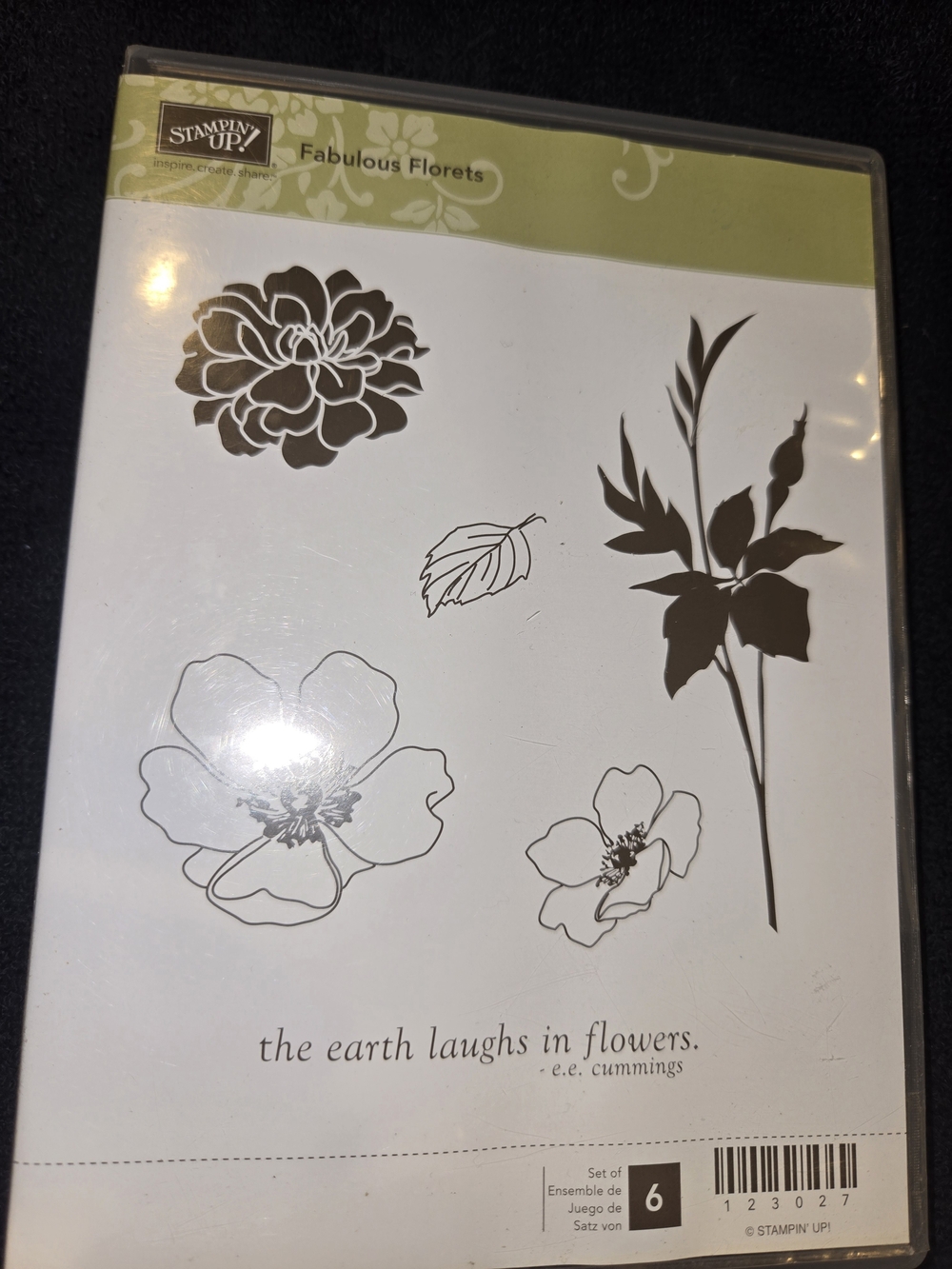 Stampin' Up! Fabuloues Florets Clear Stamp Set - Black and White Floral Designs